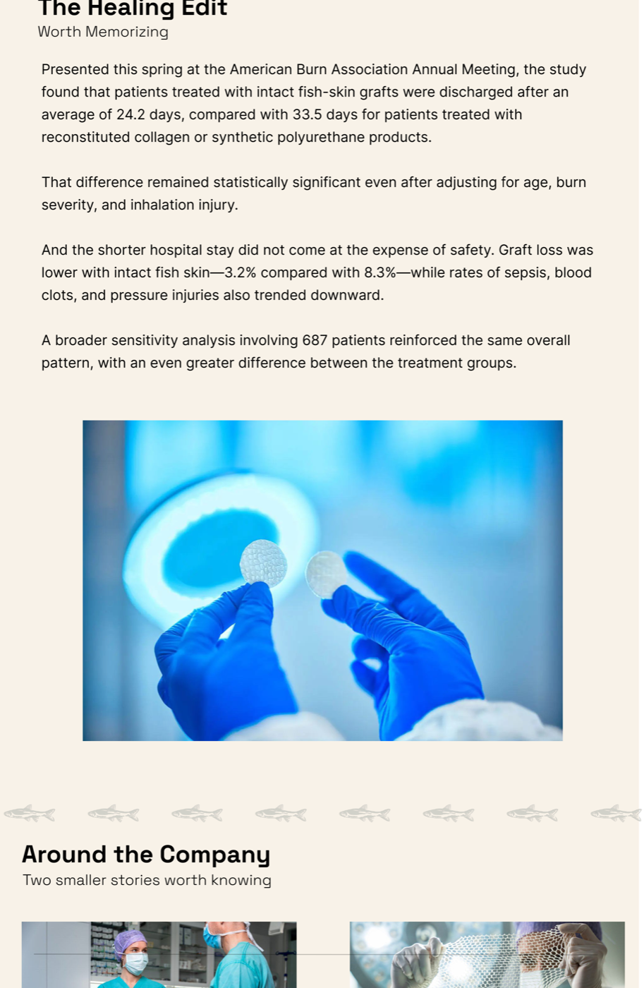 The Healing Edit section with three paragraphs of study detail and a clinical product photograph